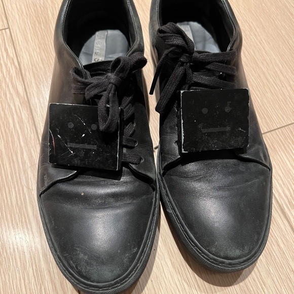 Authentic Acne studio smiley face leather black sneaker - Picture 5 of 7